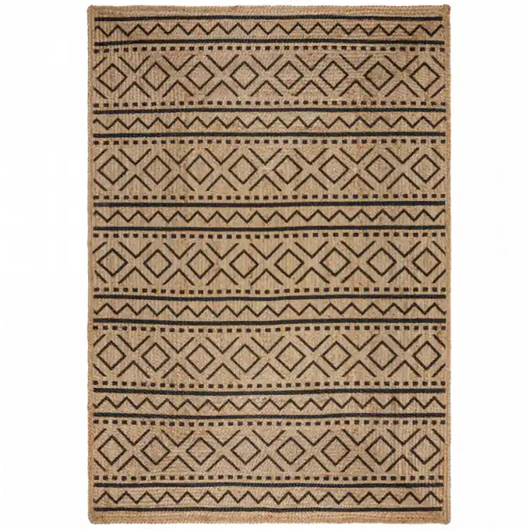 Kusový koberec Printed Jute Luis Natural/Black Výprodej