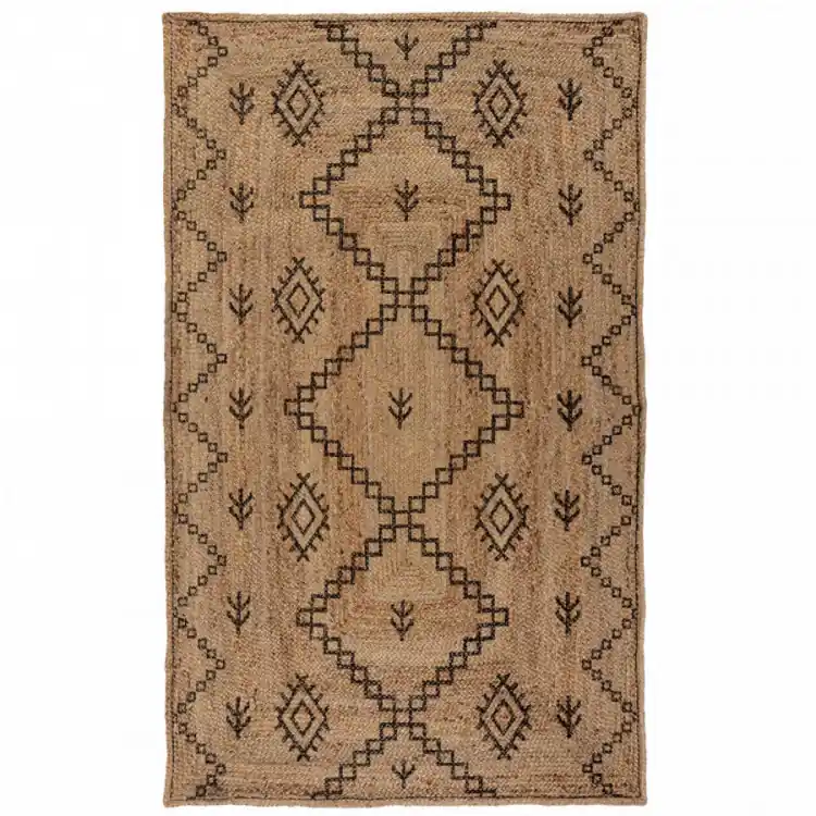 Kusový koberec Printed Jute Rowen Natural/Black Výprodej