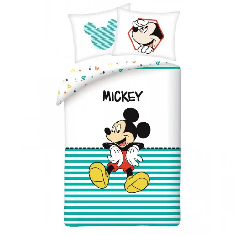 Povlečení bavlna HAPPY MICKEY 70x90 a 140x200 cm Cenově Výhodný