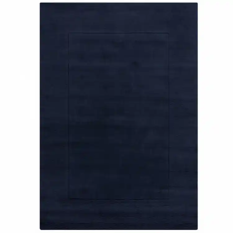 Kusový ručně tkaný koberec Tuscany Textured Wool Border Blue Autentický
