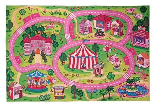 Dětský hrací koberec SILNICE růžová 100x150 cm Must-Have