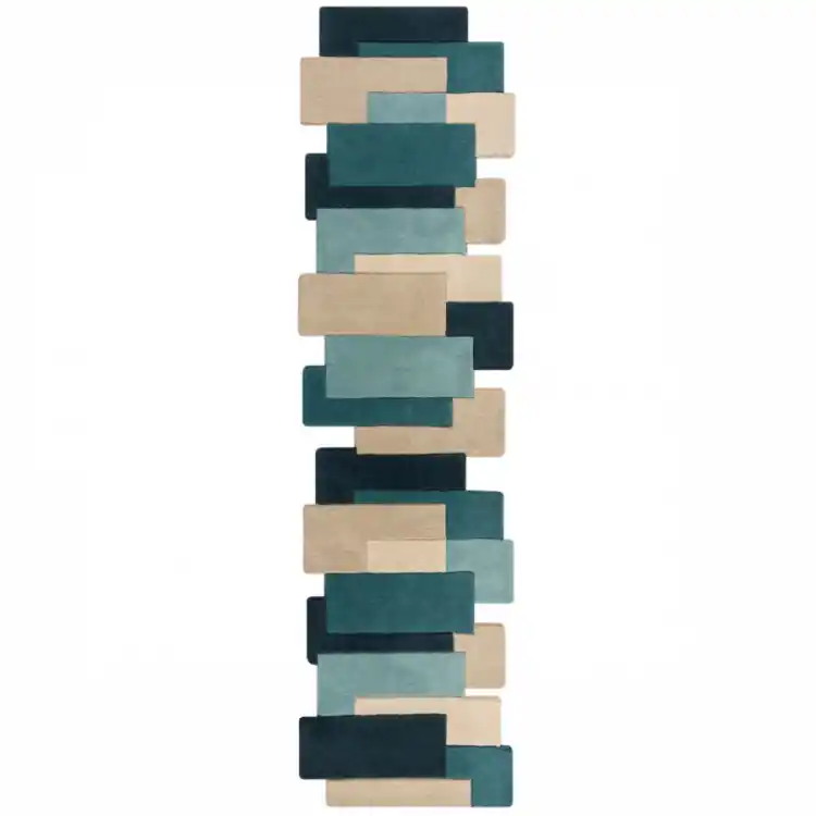 Běhoun Abstract Collage Teal Výprodej