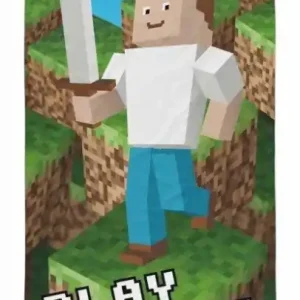 Dětská osuška MINECRAFT PLAY AGAIN 70x140 cm Vysoce Kvalitní