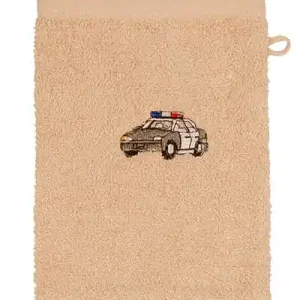 Dětská žínka froté POLICIE hnědá 15x21 cm Vysoce Kvalitní