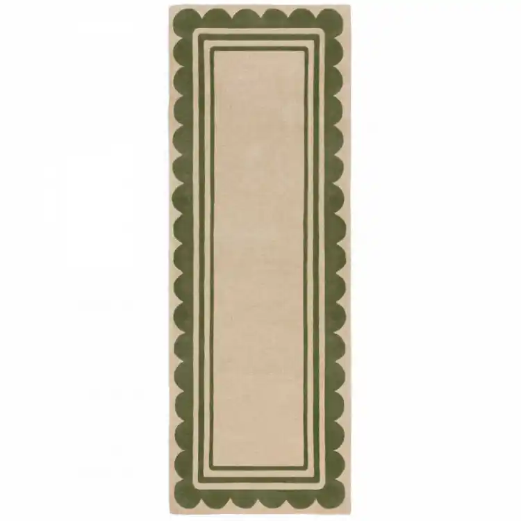Sezónní Sleva Ručně všívaný běhoun Lois Scallop Green
