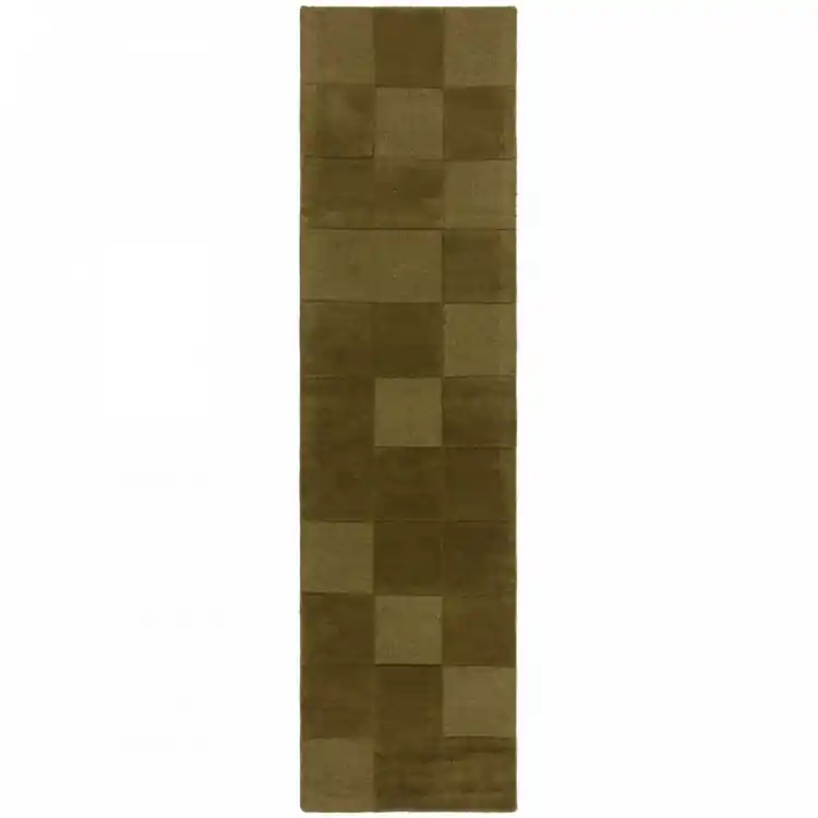 Rychlé Dodání Běhoun Moderno Checkerboard Green