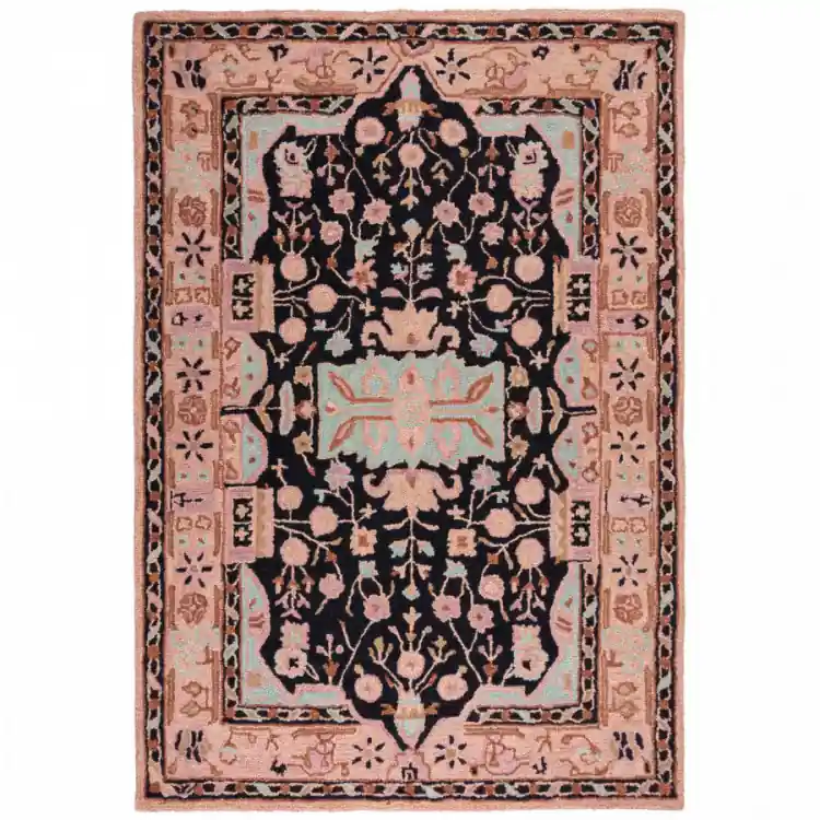 Kusový koberec Wool Loop Blossom Pink/Black Nová Kolekce