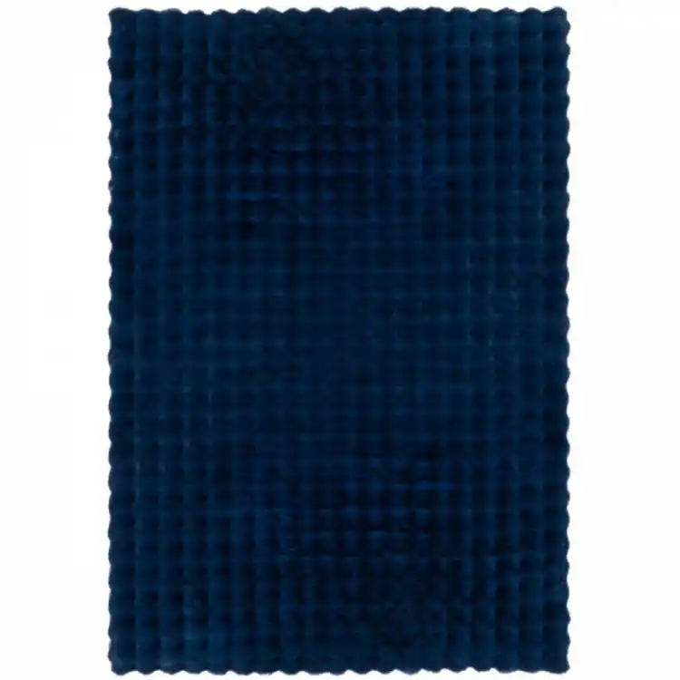 Kusový koberec Waffle Faux Fur Navy Aktuální