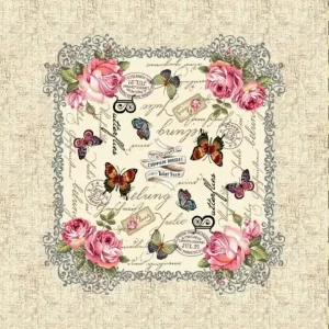 Ubrus Vintage Fleurs Julie 100x100 cm Originální