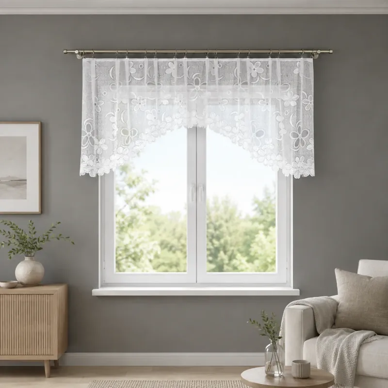 Dekorační oblouková krátká záclona na žabky RENATA 80 bílá 250x80 cm MyBestHome Pouze Dnes