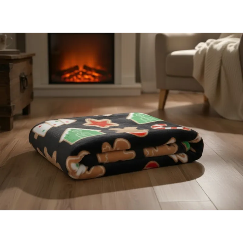 Vánoční deka z mikrovlákna CHRISTMASSY černá 130x170 cm Expresní Doručení