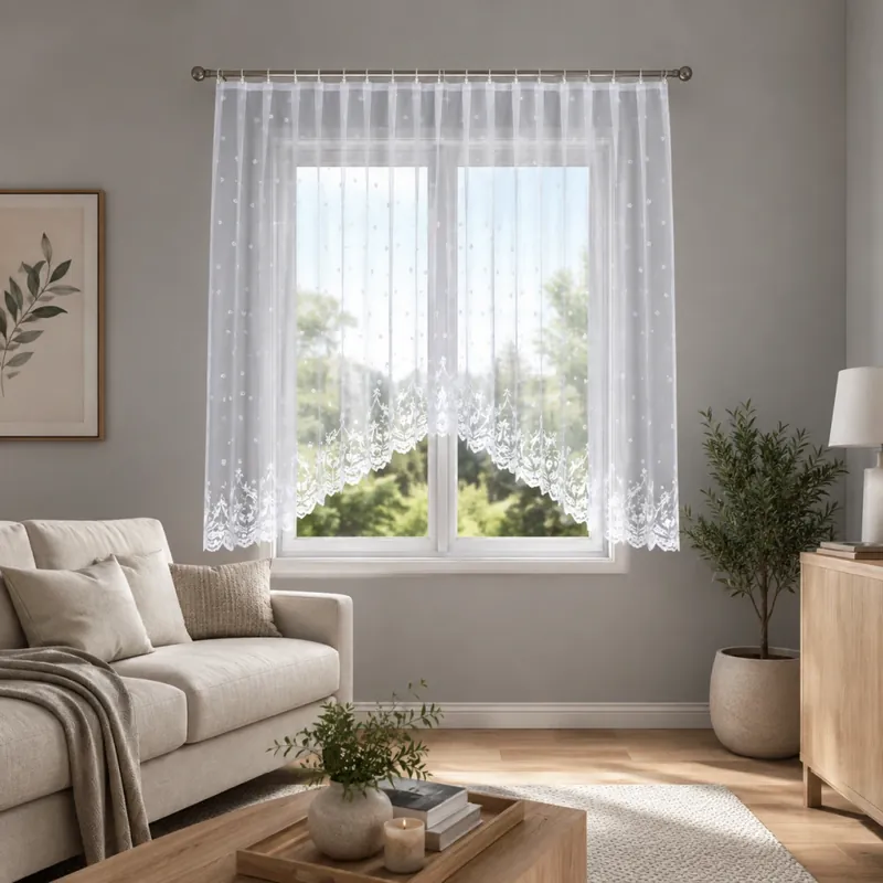 Rychlé Dodání Dekorační oblouková krátká záclona na žabky JOANNA 330x160 cm MyBestHome