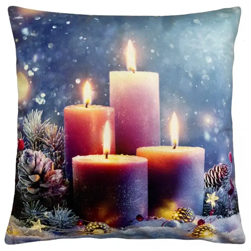 Horká Nabídka Vánoční polštář CHRISTMAS CANDLES I. 40x40 cm Mybesthome