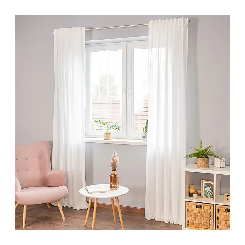 Dekorační JEMNÝ závěs s tunýlkem a zadními poutky BASIC bílá 145x250 cm (cena za 1 kus) MyBestHome Hit Sezóny