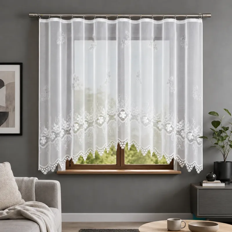 Autentický Dekorační žakárová záclona s řasící páskou LINETTE 180 bílá 300x180 cm MyBestHome