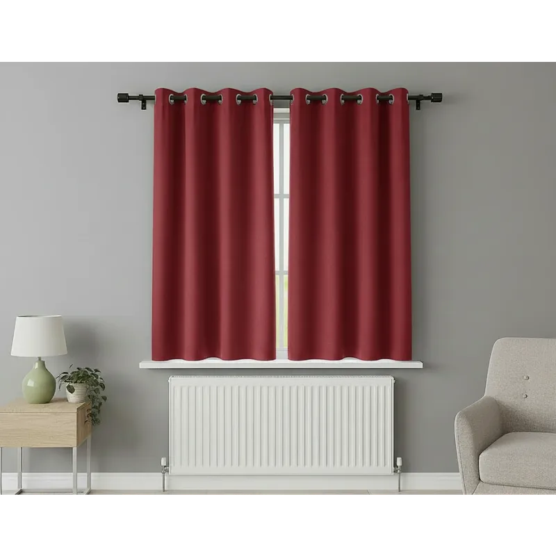 Zatemňovací krátký závěs s kroužky "BLACKOUT" NEW VITORIA 135x160 cm červená (cena za 1 kus) Mybesthome Aktuální