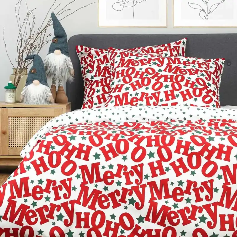 Vánoční mikrovláknové povlečení XMAS TIME vánoční motiv 220x200 + 2x70x80 cm 829487 Vysoce Kvalitní