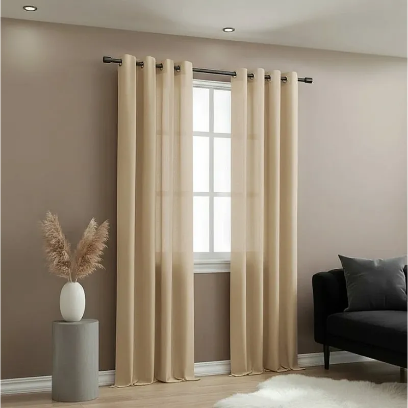 Nízká Cena Dekorační dlouhý jednobarevný závěs s kroužky EASY TOP béžová 1x140x250 cm (cena za 1 kus) MyBestHome