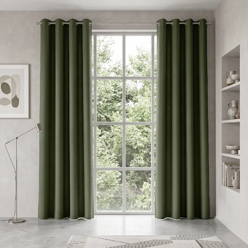 Dekorační dlouhý závěs s kroužky EASY TOP zelená 1x140x250 cm (cena za 1 kus) MyBestHome Zlevněný