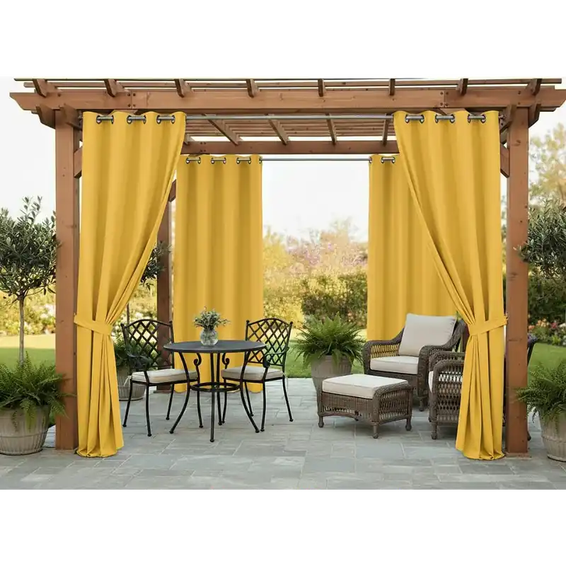 Venkovní zahradní závěs s kroužky MONTANA color 40 mustard/hořčicová, různé rozměry MyBestHome (cena za 1 kus) Autentický