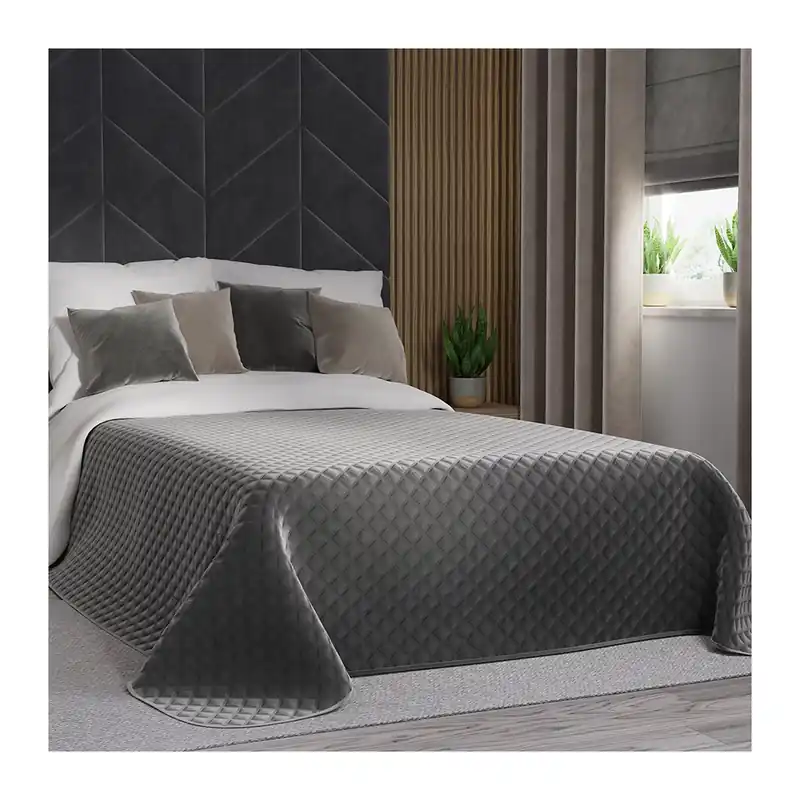 Přehoz na postel VELVI 006 antracit 220x240 cm Mybesthome Nejlepší Cena