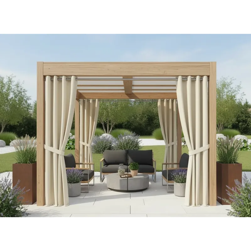 Venkovní zahradní závěs s kroužky GARDENIA RING krémová, šířka 140 cm výška různé rozměry Mybesthome Expresní Doručení