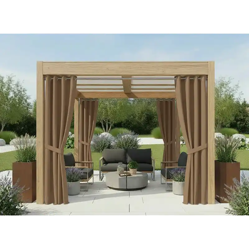 Akce Venkovní zahradní závěs s kroužky GARDENIA RING tmavě béžová, šířka 140 cm výška různé rozměry Mybesthome