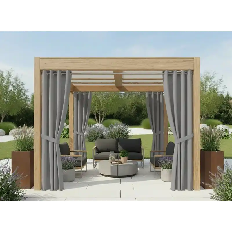 Výprodej Venkovní zahradní závěs s kroužky GARDENIA RING světle šedá 794, šířka 140 cm, výška různé rozměry MyBestHome (cena za 1 kus)