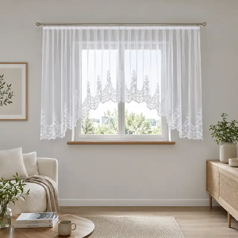 Dekorační krátká vzorovaná záclona na žabky BERENIKA 530x160 cm MyBestHome Expresní Doručení