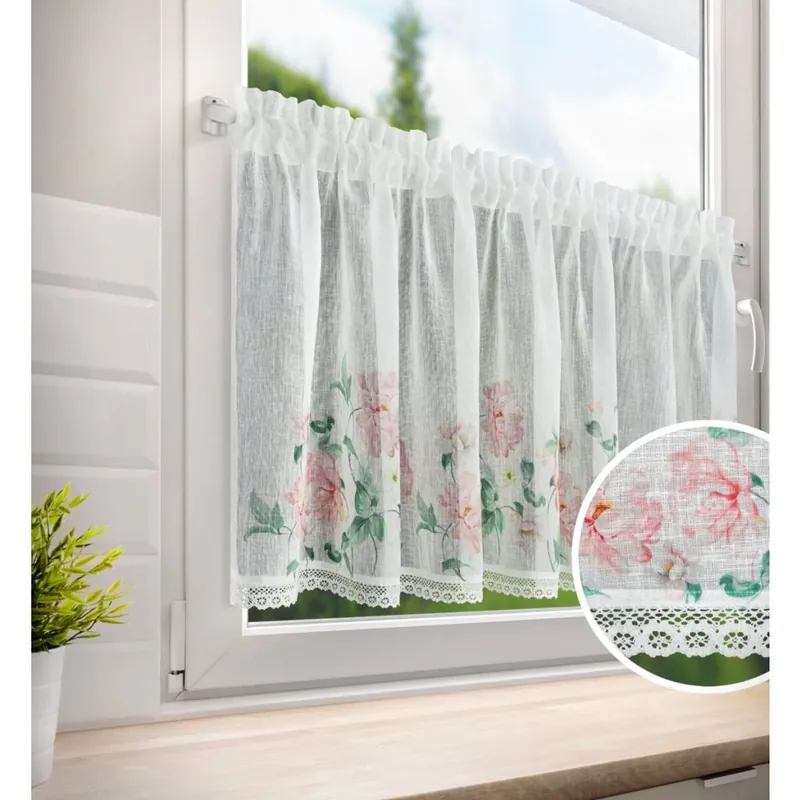 Dekorační krátká vitrážová záclona do kuchyně RIMA 150x60 cm MyBestHome Cenový Hit