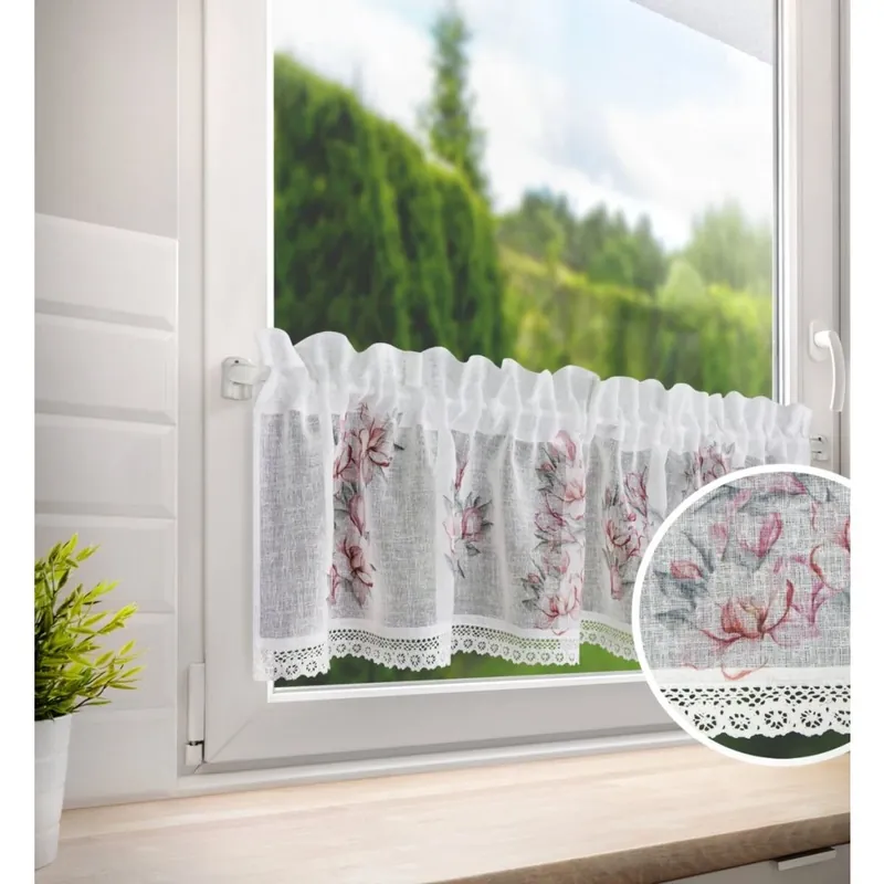 Akční Nabídka Dekorační krátká vitrážová záclona do kuchyně LEVA 150x30 cm MyBestHome