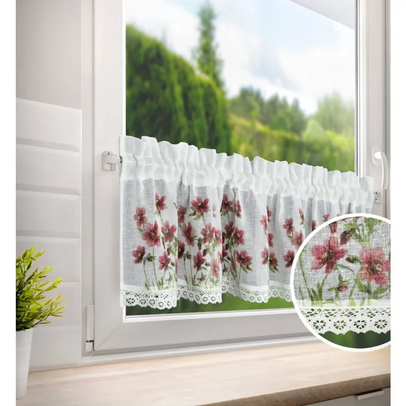 Dekorační krátká vitrážová záclona do kuchyně AGNE 150x30 cm MyBestHome Kup Teď