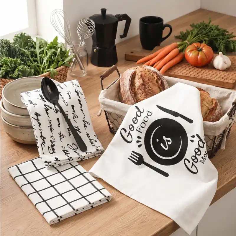 Dokud Zásoby Vydrží Set 3 kusů bavlněných utěrek GOOD FOOD 40x60 cm 100% bavlna MyBestHome Cena za 3 kusy