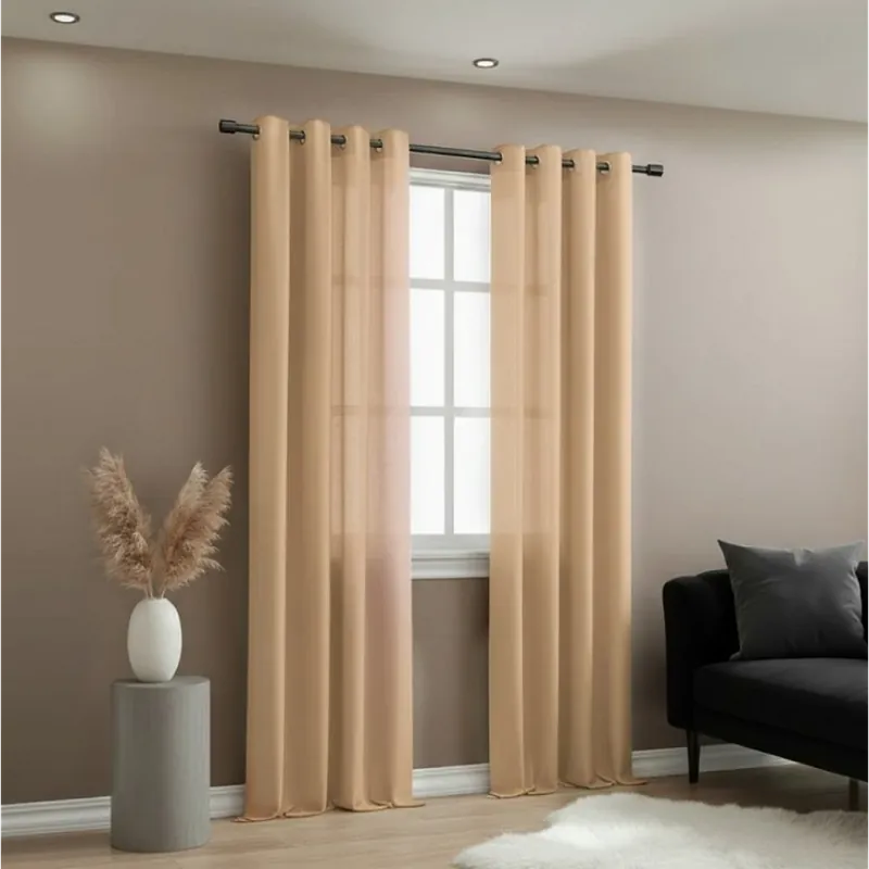 Horká Nabídka Dekorační dlouhý jednobarevný závěs s kroužky EASY TOP broskovová 1x140x250 cm (cena za 1 kus) MyBestHome