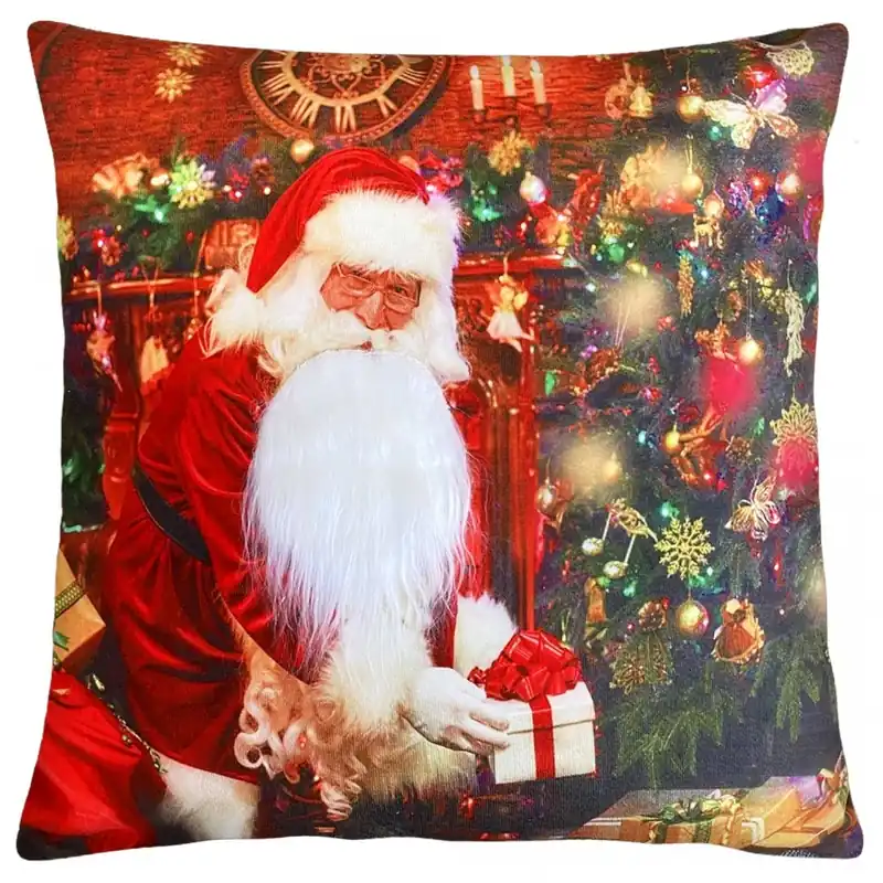 Vánoční polštář s 3D aplikací SANTA 40x40 cm Mybesthome Cenově Výhodný