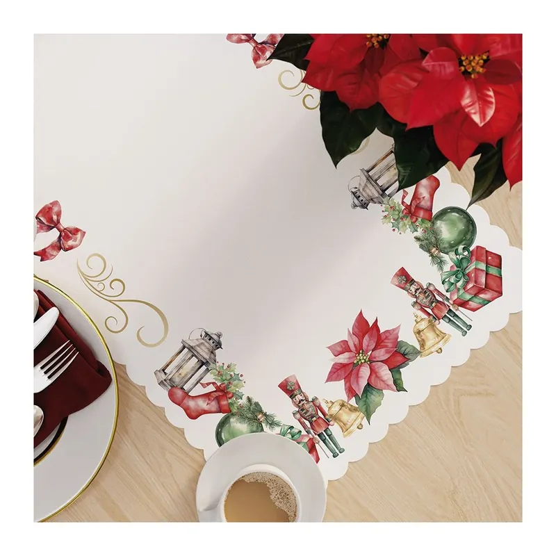Vánoční ubrus - běhoun na stůl VÁNOČNÍ HVĚZDA 60x120 cm Mybesthome Přímo Od Výrobce