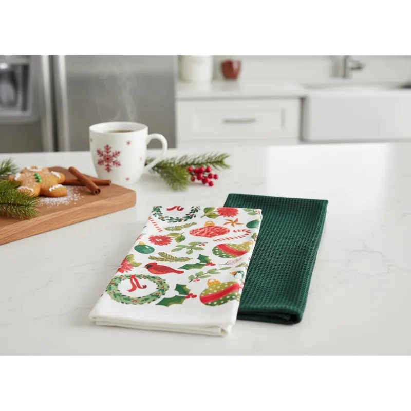 Sada vánočních kuchyňských utěrek KURT 2*45x65 cm 100% bavlna Cena za 2 kusy v balení 871660 Sleva