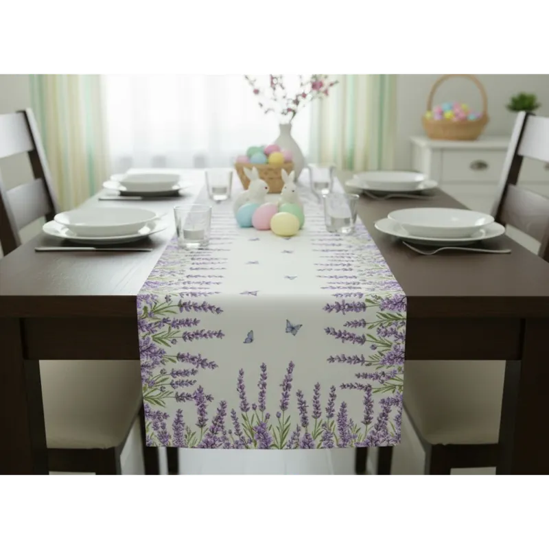 Cenově Výhodný Vzorovaný ubrus - běhoun na stůl LAVENDA 40x140 cm Mybesthome