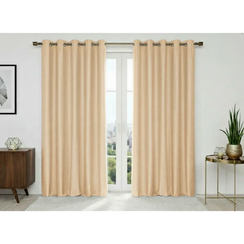 Dekorační vzorovaný závěs s kroužky ELEONORA světle béžová 140x250 cm (cena za 1 kus) MyBestHome Nejprodávanější
