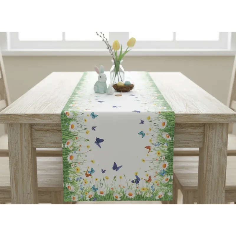 Vzorovaný ubrus - běhoun na stůl SPRING BUTTERFLY 40x140 cm Mybesthome Jen Po Omezenou Doba