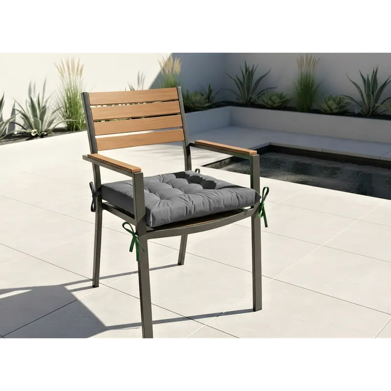Zahradní prošívaný podsedák na židli GIARDINO šedá 40x40x5 cm Mybesthome Horká Nabídka