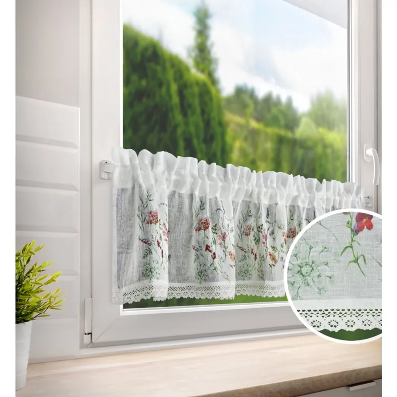 Expresní Doručení Dekorační krátká vitrážová záclona do kuchyně LIDKA 150x30 cm MyBestHome