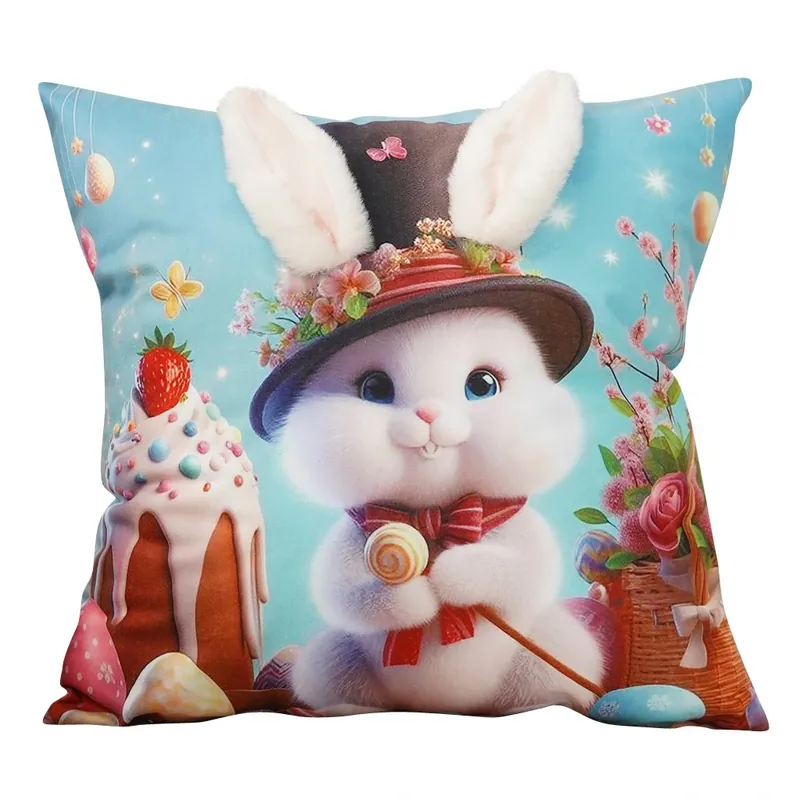 Top Prodej Velikonoční polštář 3D HELLO BUNNY VI. 40x40 cm Mybesthome 3D aplikace