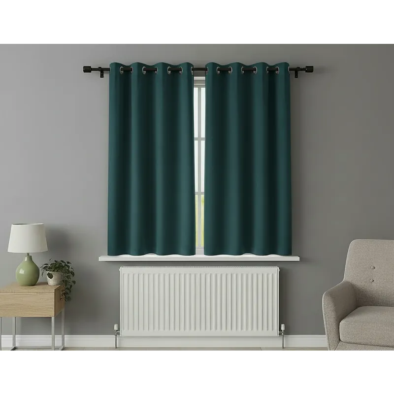 Zatemňovací krátký závěs s kroužky "BLACKOUT" NEW VITORIA 135x160 cm petrolejová (cena za 1 kus) Mybesthome Super Cena