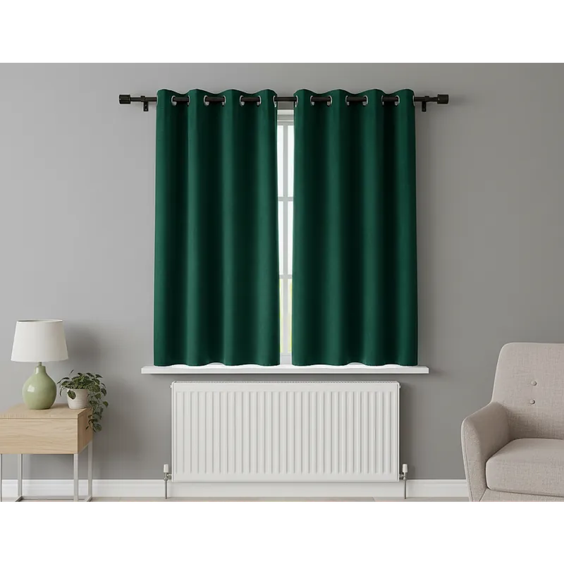 Zatemňovací krátký závěs s kroužky "BLACKOUT" NEW VITORIA 135x160 cm zelená (cena za 1 kus) Mybesthome Speciální Cena