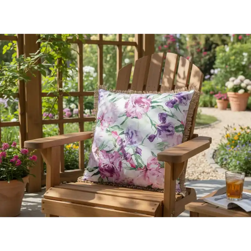 Cenový Hit Dekorační vzorovaný venkovní polštář s výplní FLOWERS III. ozdobné lemování 45x45 cm Mybesthome Polštář je již včetně vyjímatelné výplně.
