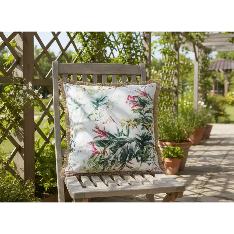 Finální Výprodej Dekorační vzorovaný venkovní polštář s výplní LAS PALMAS I. ozdobné lemování 45x45 cm Mybesthome Polštář je již včetně vyjímatelné výplně.