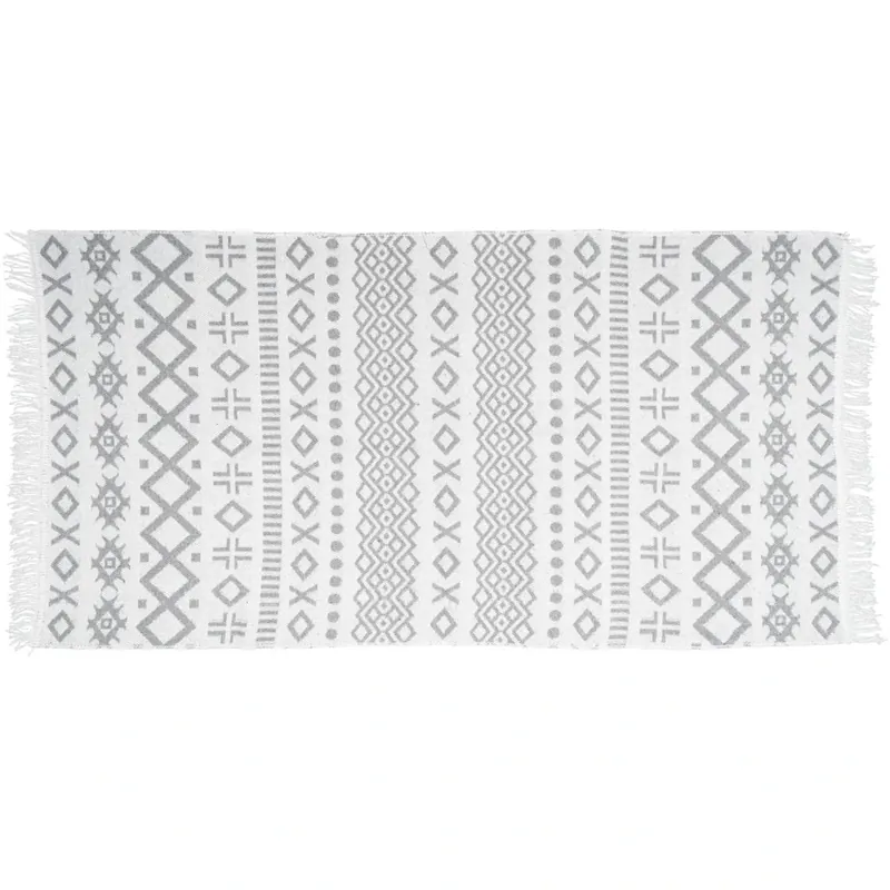 Bezpečná Platba Kusový oboustranný vzorovaný koberec KILIM BOHO - bílá 60x120 cm