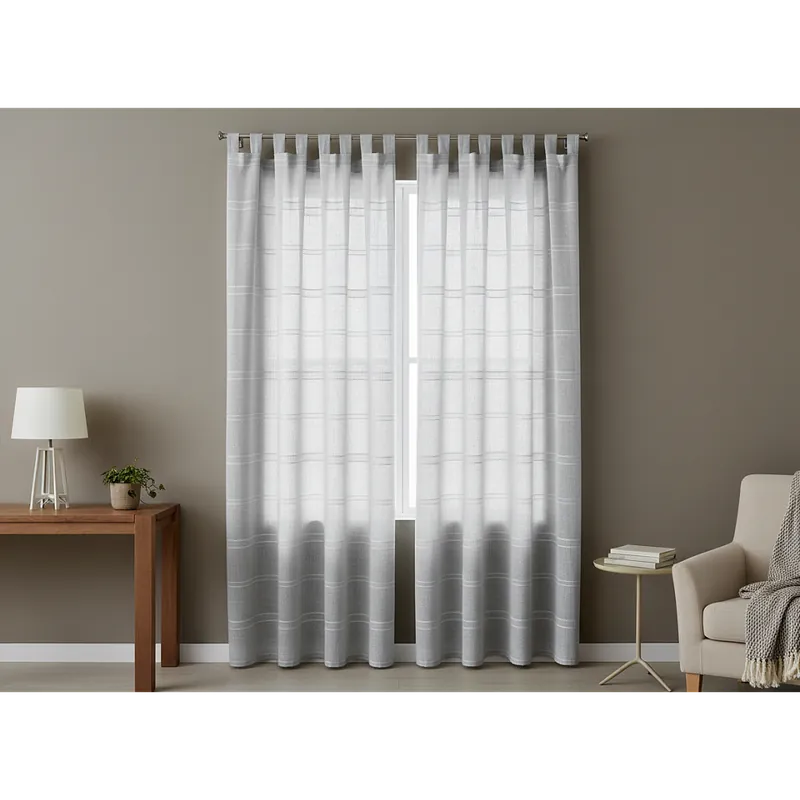 Akční Nabídka Dekorační vzorovaná záclona režného vzhledu na poutka SONJA šedá 140x250 cm (cena za 1 kus) MyBestHome