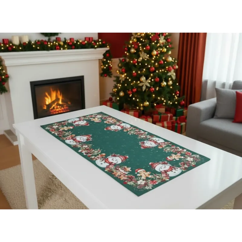 Ověřený Vánoční ubrus - běhoun na stůl XMAS PARTY zelená 40x85 cm Mybesthome